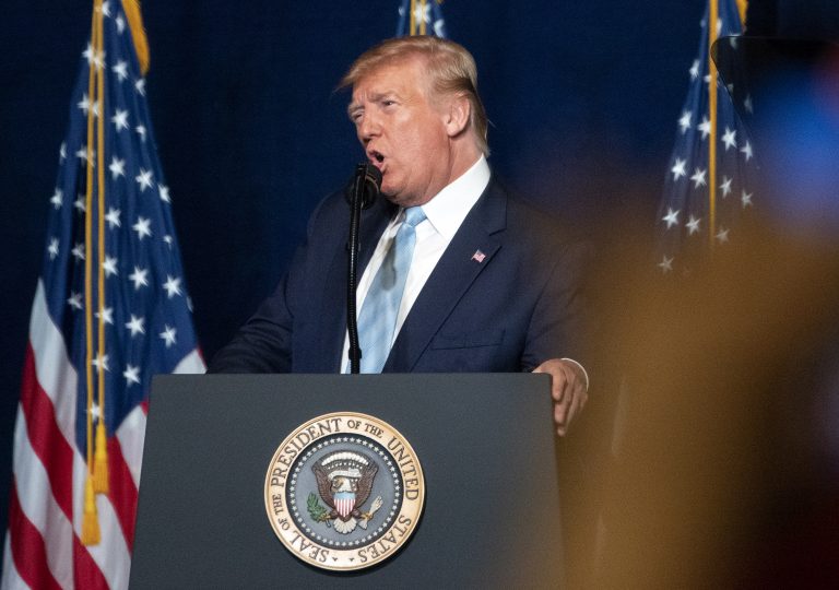 US President Donald Trump holds campaign event in Florida