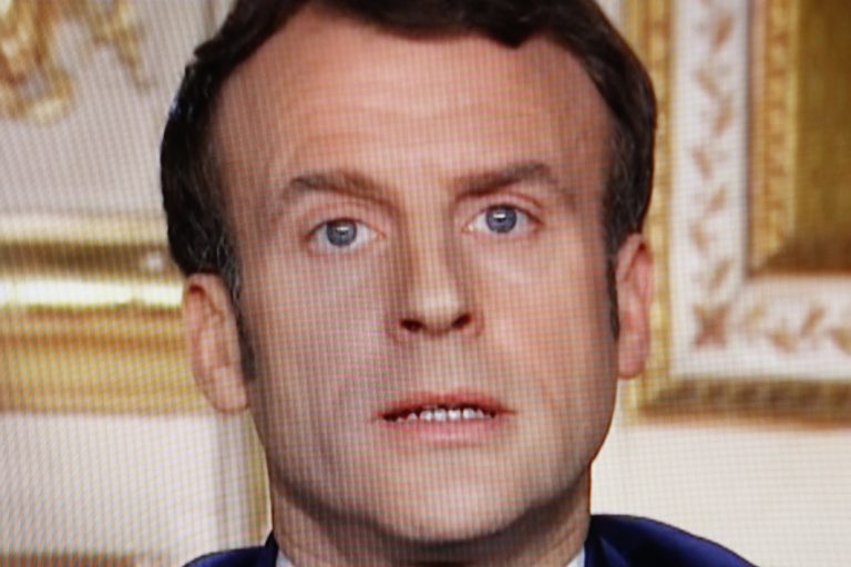 Emmanuel Macron speaks on TV