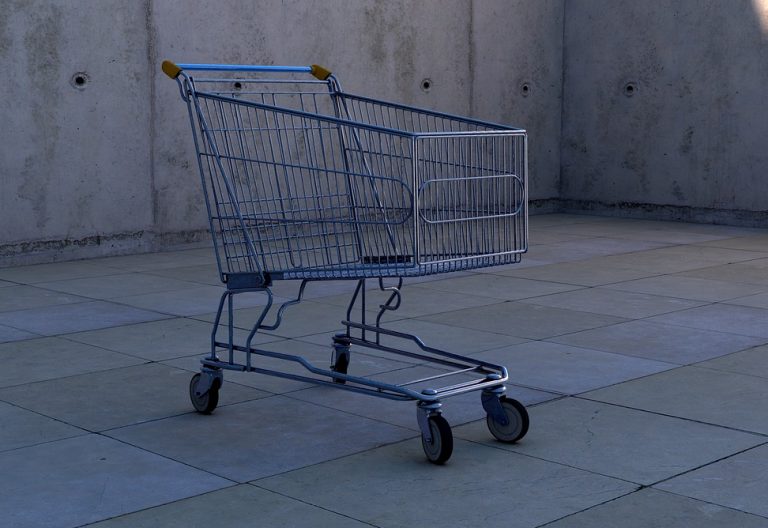 пазаруване, количка, пазар